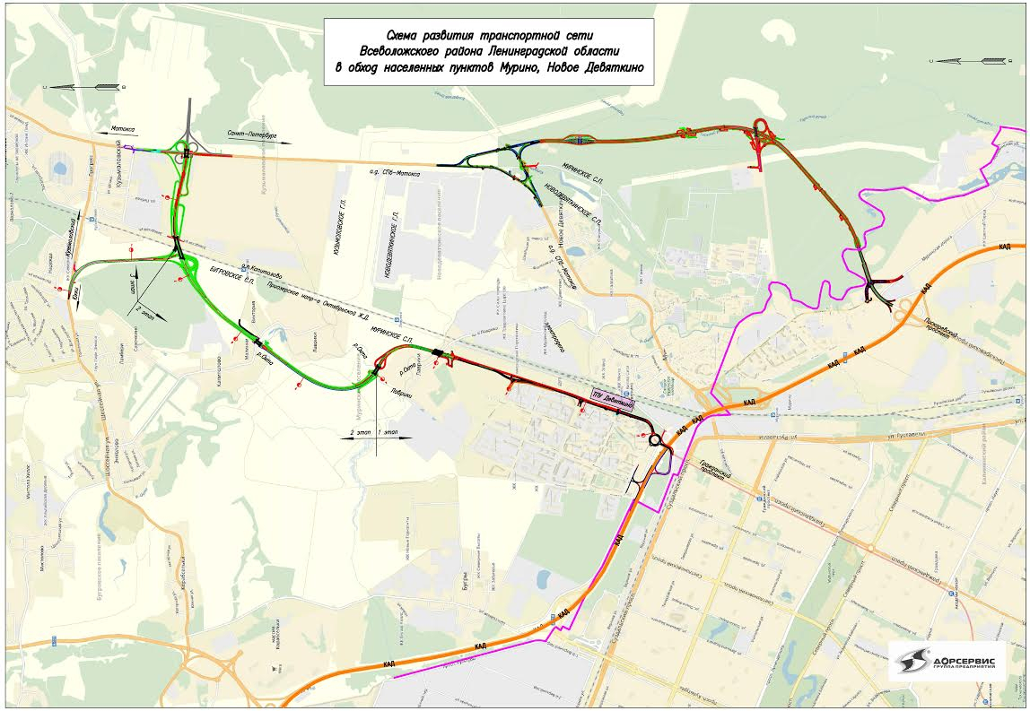 Обход мурино в створе пискаревского проспекта проект