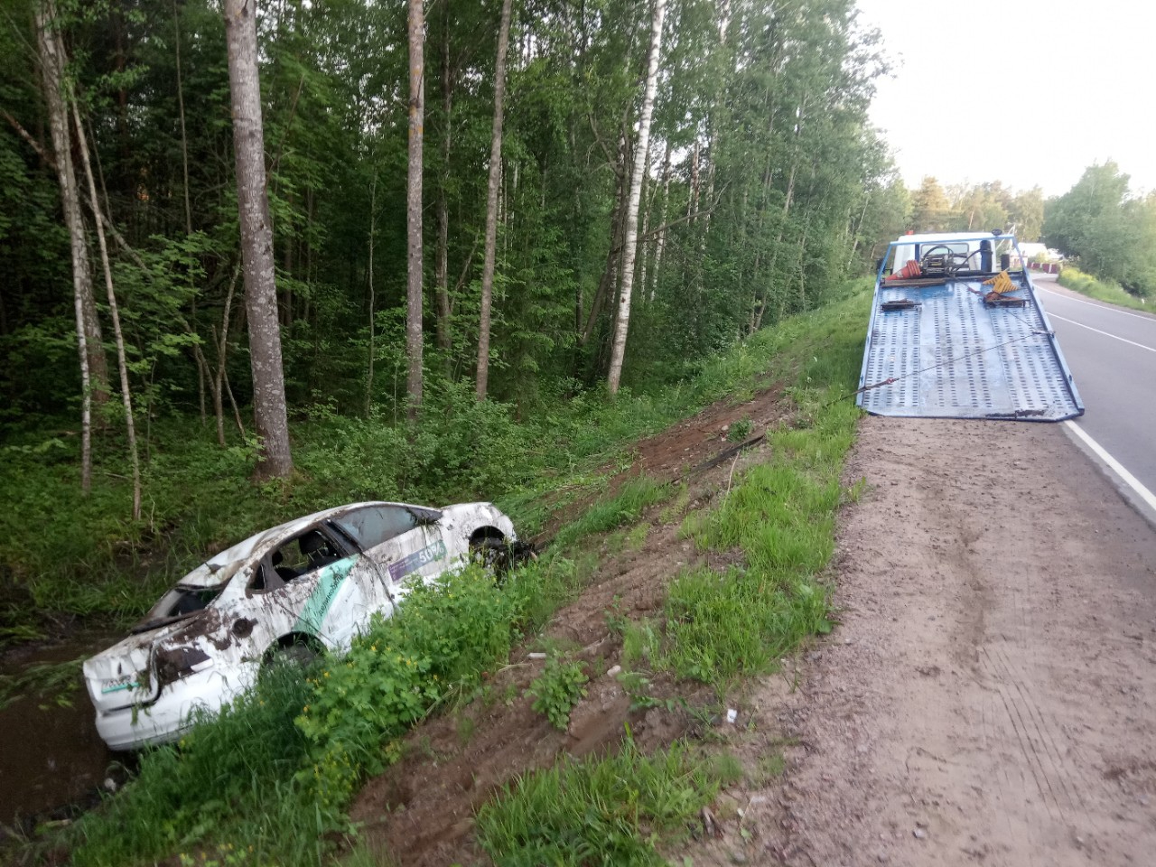 Водитель каршеринга завершил аренду в болоте возле Ракопежей | 13.06.2021 |  ЛенОбласть - БезФормата