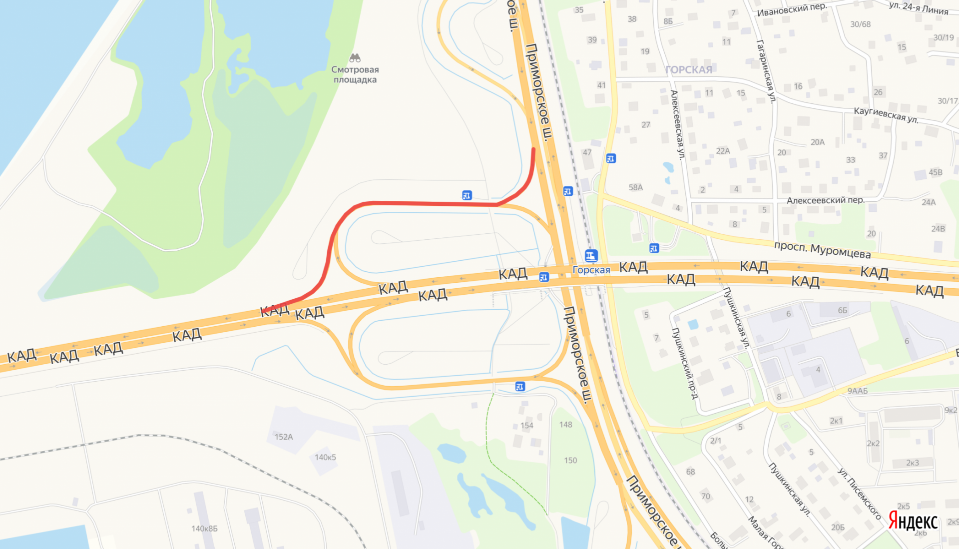 Почему закрыли кад. Развязка КАД Выборгское шоссе. Кронштадт развязка с КАД. Развязка Приморское шоссе Лисий нос. Съезд Приморское шоссе.