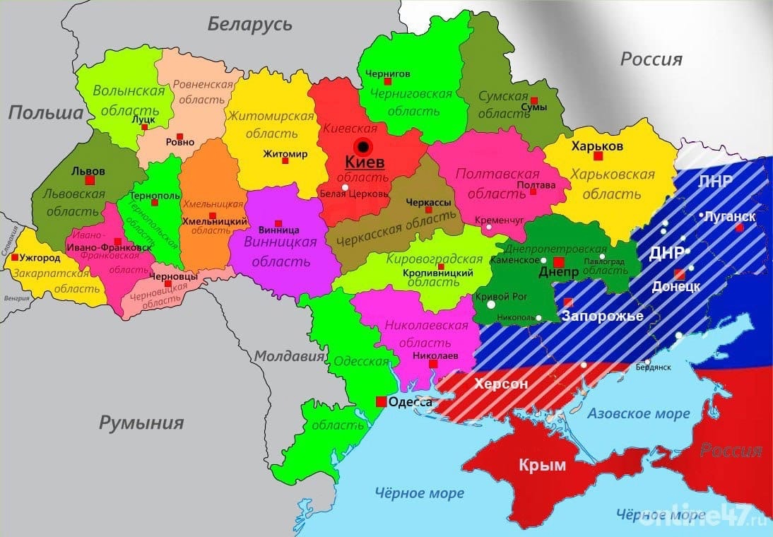 Границы областей вошедших в состав россии