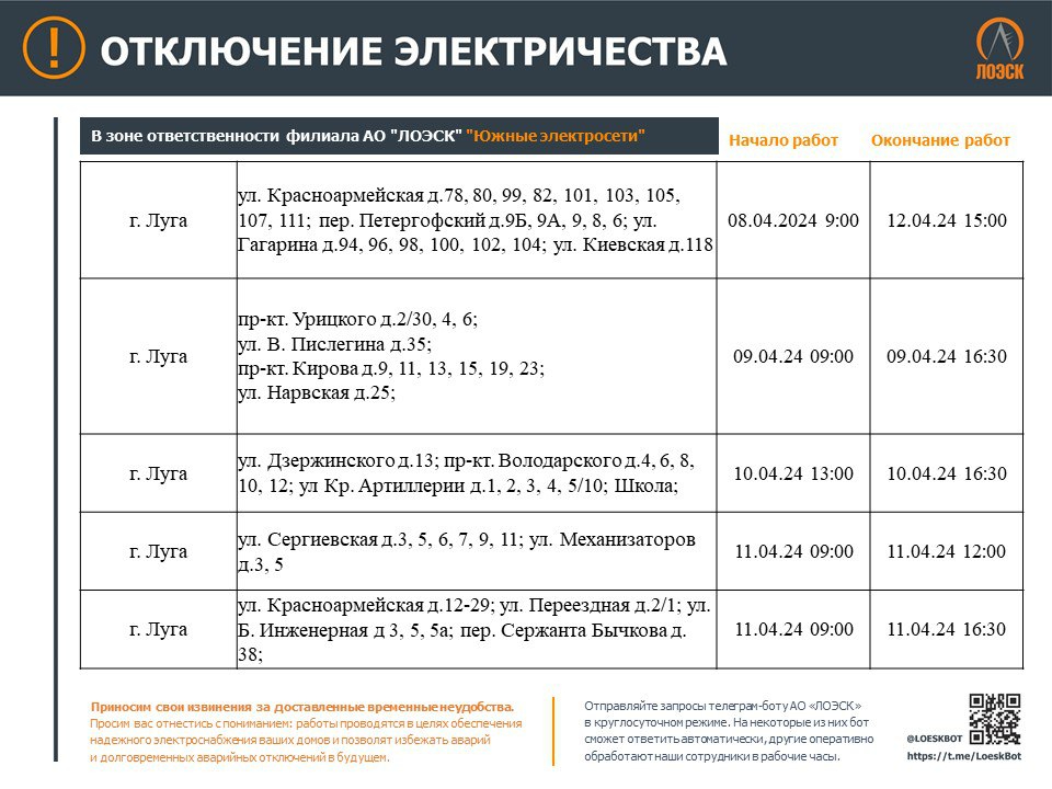 График отключения электроэнергии в евпатории