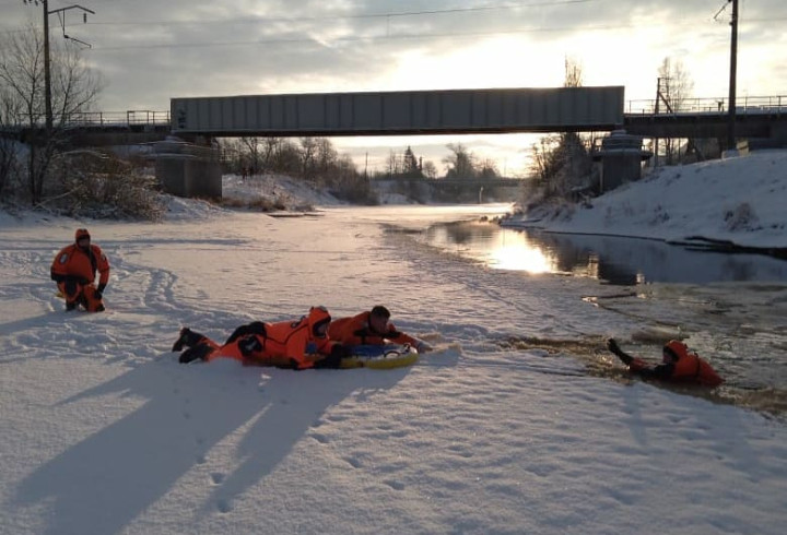 На реке Тосна спасатели проверили свои навыки по спасению людей из воды