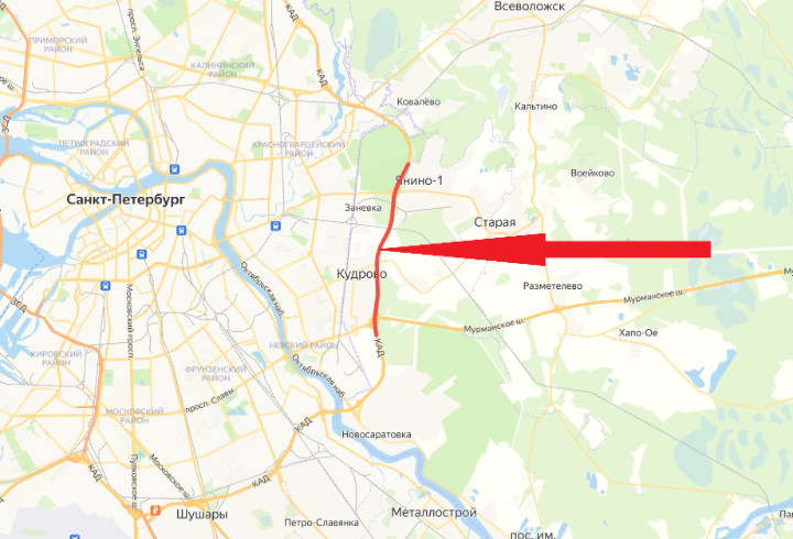 На КАД между развязками с Мурманским и Колтушским шоссе перекроют две полосы движения