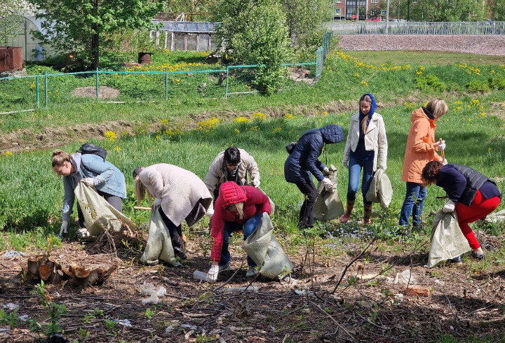 Жители Тосно очистили берег Смоляного ручья и высадили саженцы лип и сосен в рамках субботника