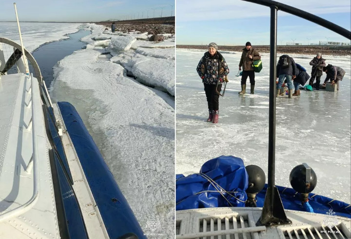 В Петербурге со льда Финского залива эвакуировали 15 рыбаков-любителей