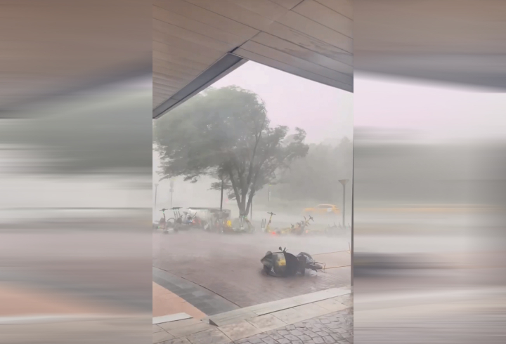 Видео: на Москву обрушился ураган с сильными дождями