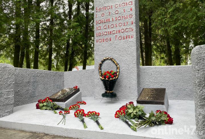 Губернатор Ленобласти возложил цветы к памятнику павшим советским солдатам в Лукашах